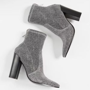 Dolce Vita Elana Stretch Booties - Silver Glitter